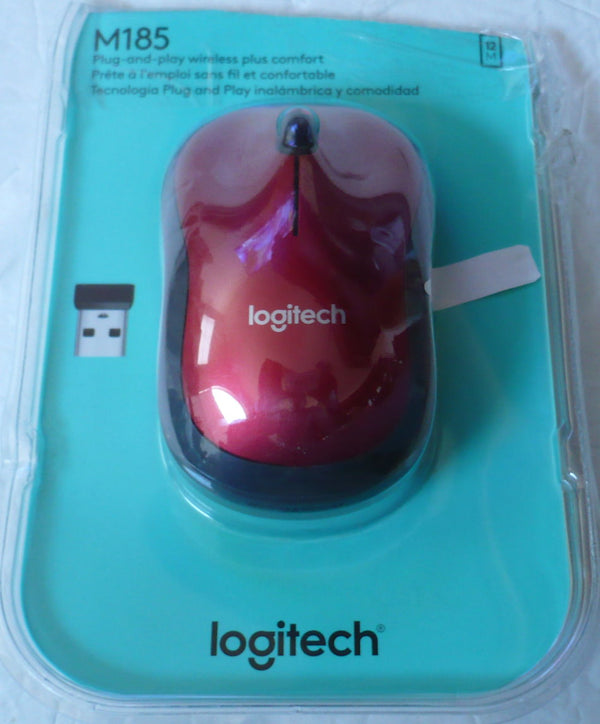 LOGITECH WIRELESS MOUSE M185 (RED)