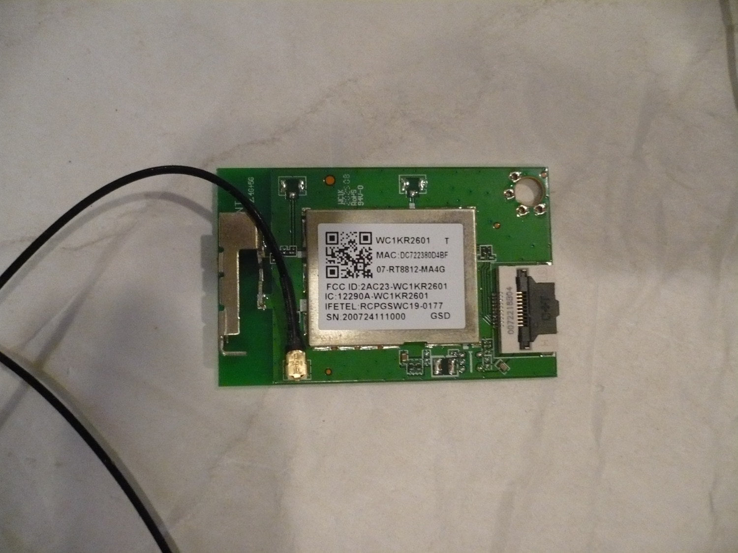 TCL 65S423 TV WIFI MODULE 07-RT8812-MA4G / WC1KR2601 | MoreTvParts.com